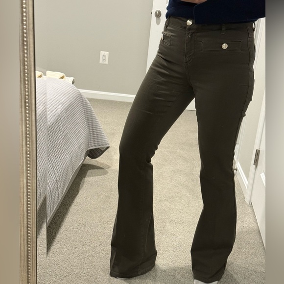 Motivi Pants - Motivi military Brown Trousers flare he’s size E 40 will fit US 4-6